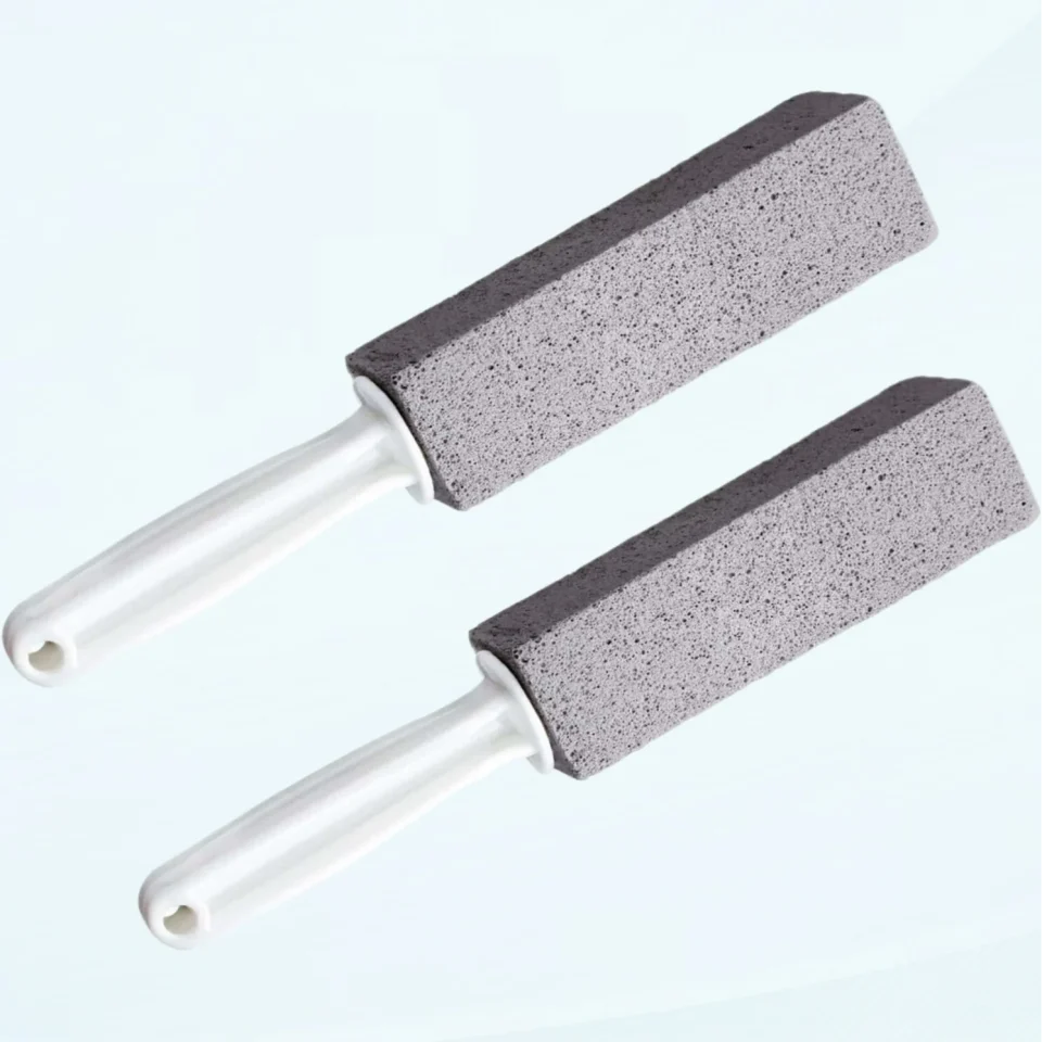 Kitchen Dining Pumice Cleaning Stone with Handle, 2 Pack Pumice Stone Toilet Bowl Scrubber Remover Rust Cleaner for Kitchen Bath Pool Bathroom Household Cleaning