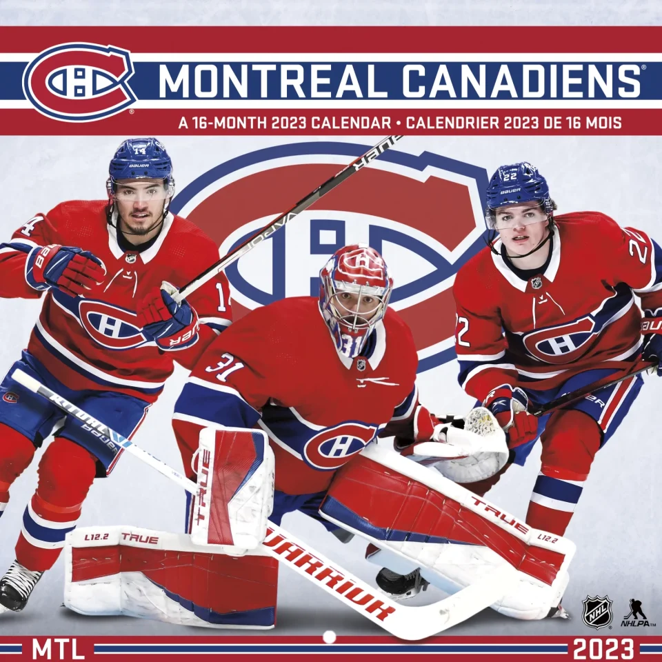 Stainless Steel Trends International 2023 NHL Montreal Canadiens (Bilingual French) Wall Calendar