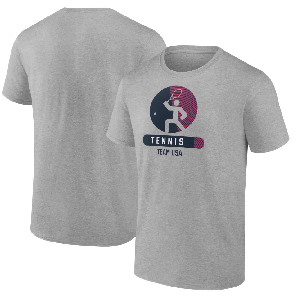 Healthy Top-Rated Men's Fanatics Branded Heather Gray USA Tennis Radiating Victory T-Shirt