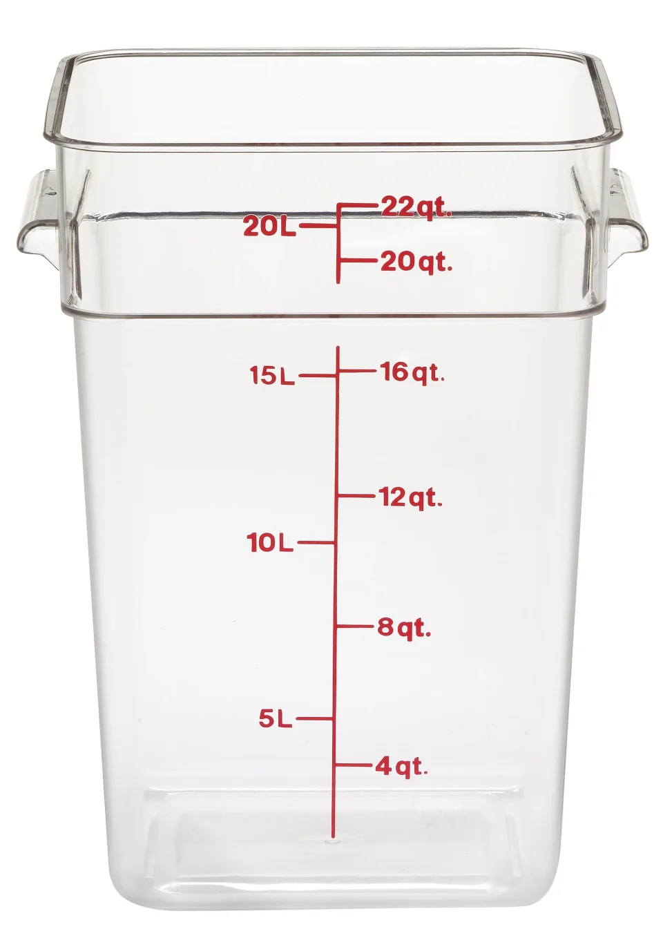 Ultimate Cambro Clear 22QT Square Food Container 22SFSCW135