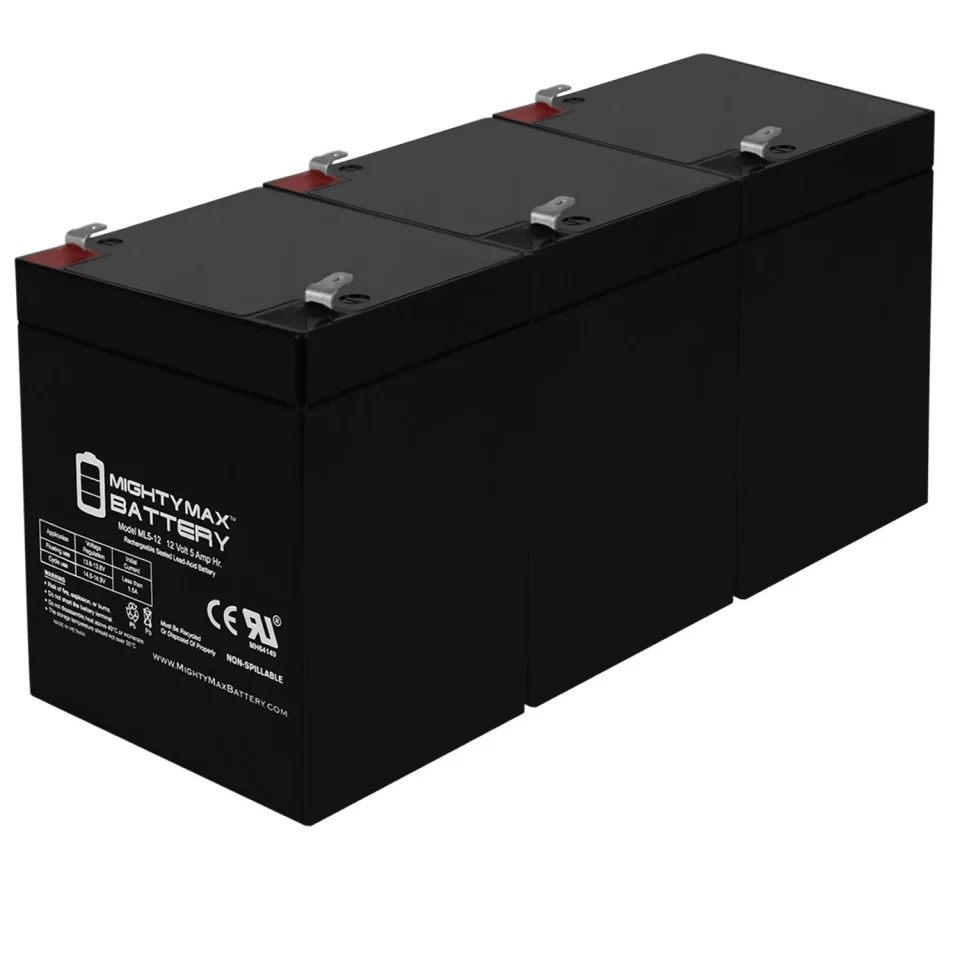 Space-Saving Gift-Ready 12V 5AH SLA Replacement for Basecamp Aquacube Digital Shower - 3 Pack