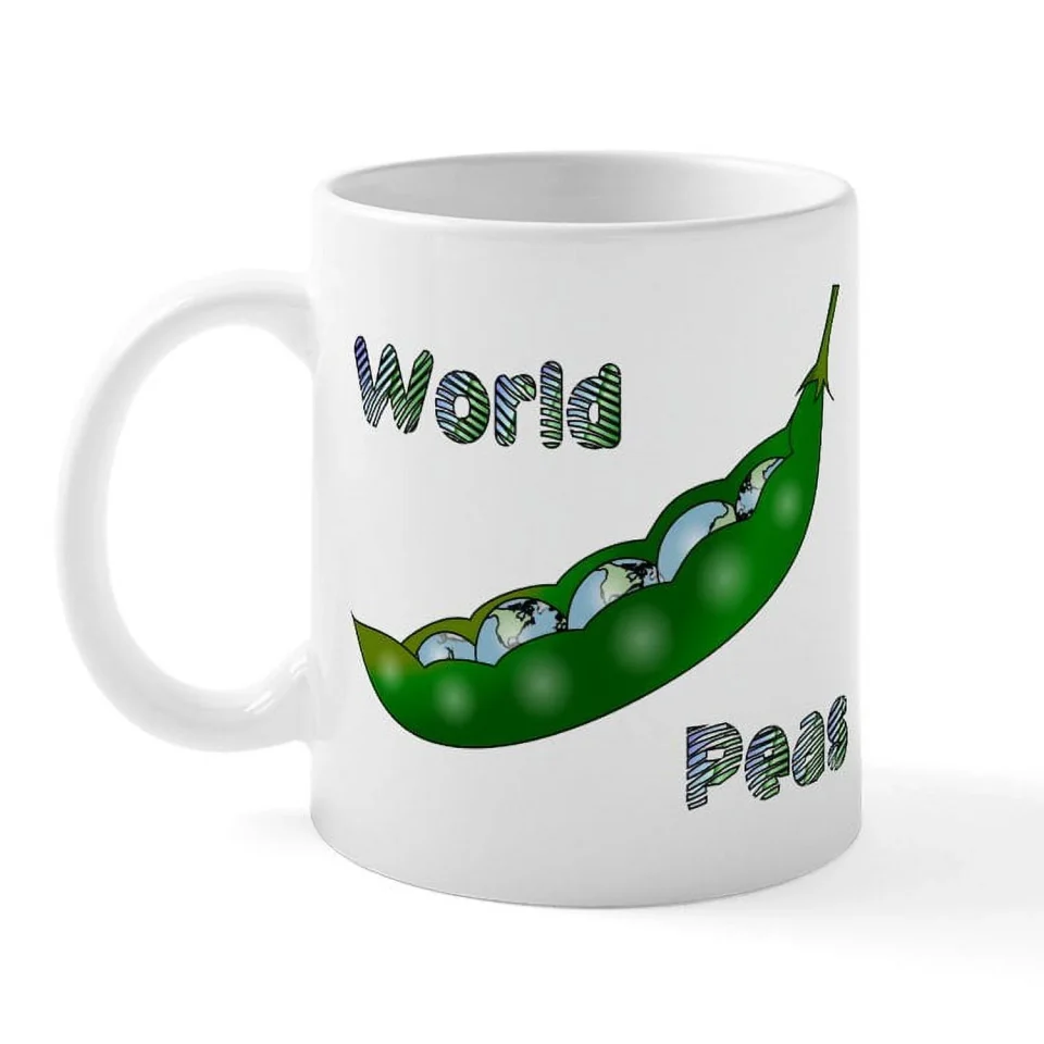 Healthy CafePress - World Peas Mug - 11 oz Ceramic Mug - Novelty Coffee Tea Cup