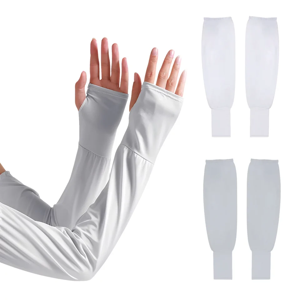 Versatile Homelove 2 Pairs Sun UV Protection Cooling Arm Sleeves with Thumb Hole,UPF50+ Sun Sleeves Long Arm Cover Cooling Athletic Sports Sleeve for Driving Cycling Golf Fishing