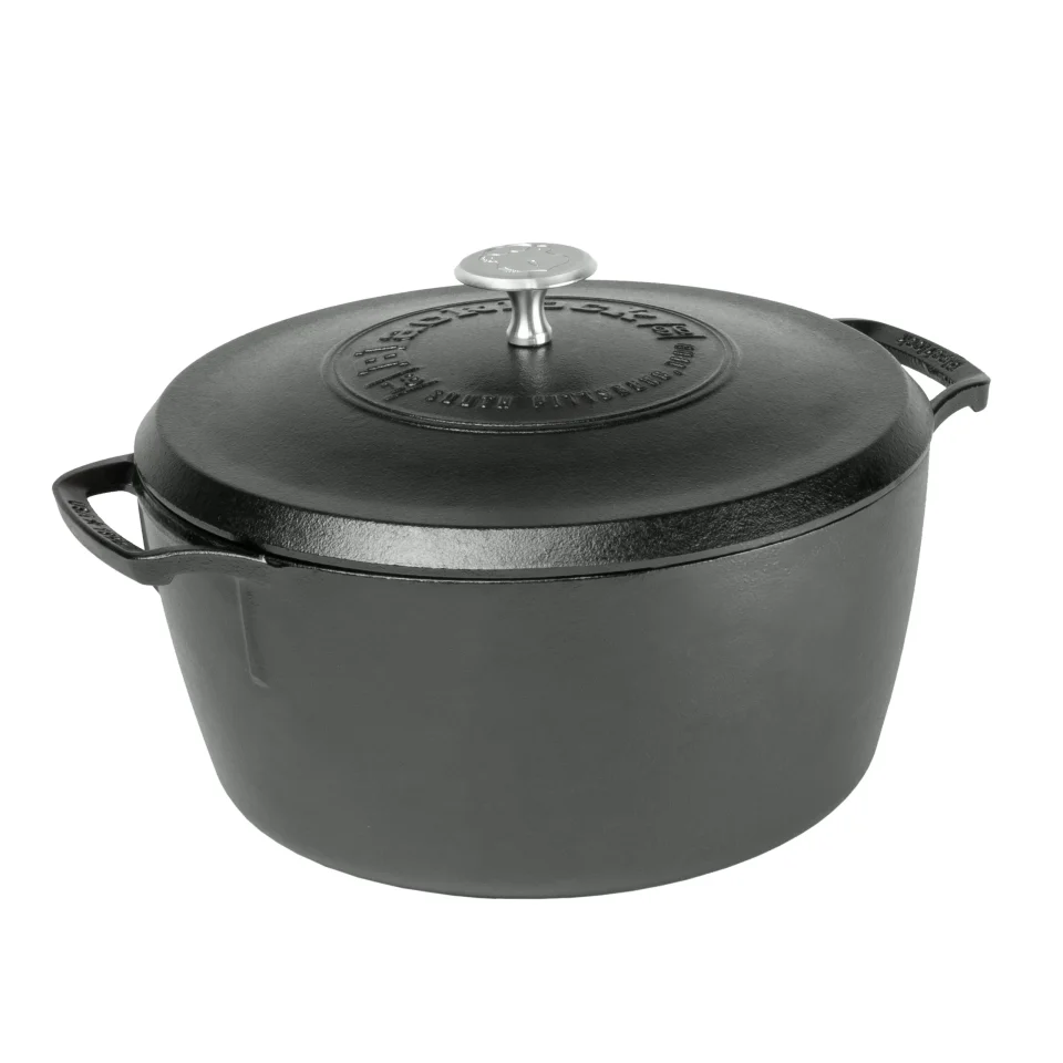 Pure Lodge Blacklock 5.5 Qt Triple Seasoned Cast Iron Dutch Oven - 5.5 Qt Capacity - Nonstick Finish - Cast Iron Dutch Oven with Lid - Cast Iron Cookware