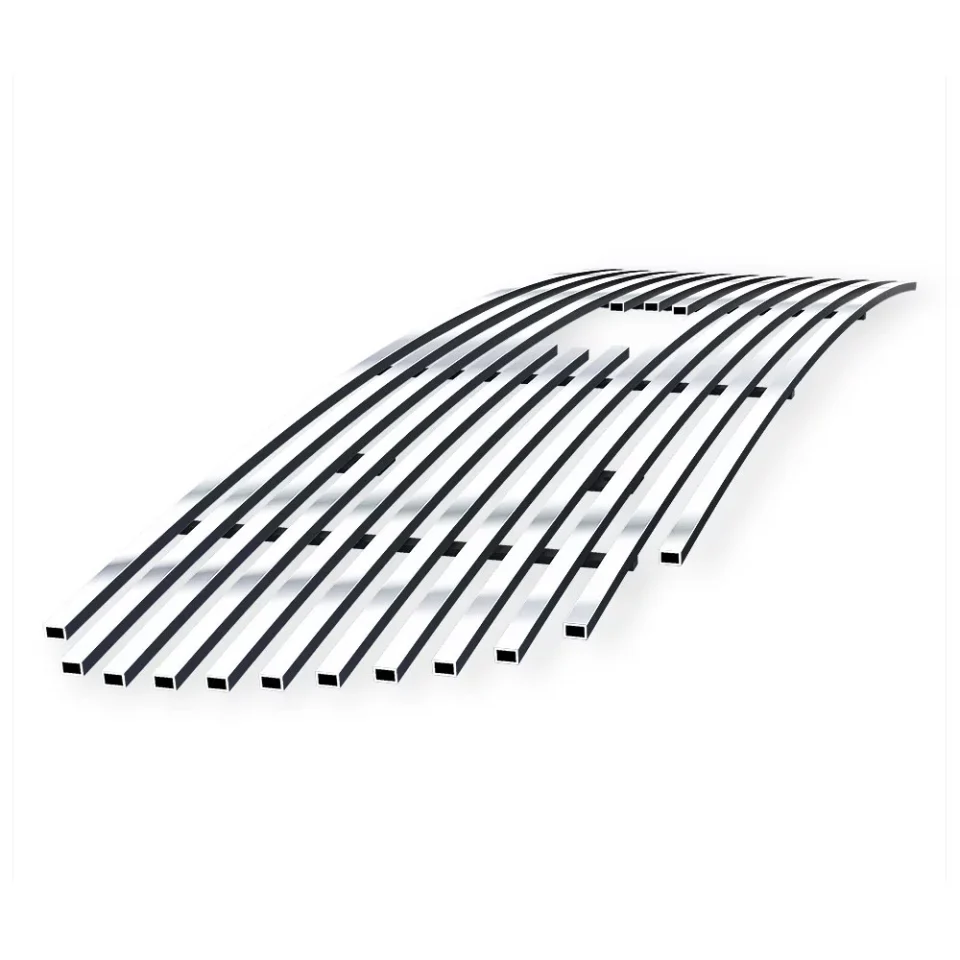Clear APS Compatible with Ford Expedition 1997-1998 with Logo Show Main Upper Stainless Steel Chrome 8x6 Horizontal Billet Grille Grill Insert F65738A
