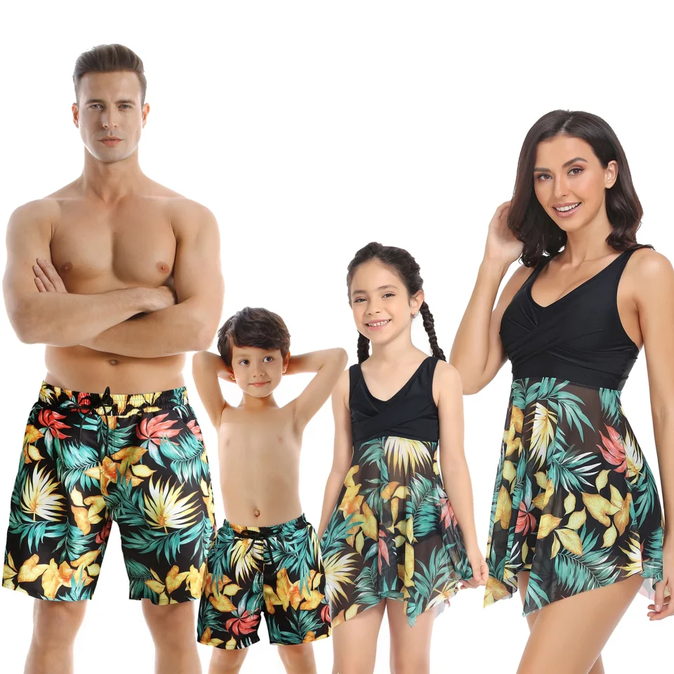 Frosted AMILIEe Family Matching Swimsuit Summer Beach Bikini Swimwear Swimming Trunks,Sizes Baby-Kids-Adult