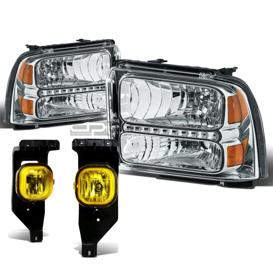 Cleaning 05-07 SUPERDUTY CHROME AMBER LED HEADLIGHT+TRUN SIGNAL+AMBER OE FOG LIGHT