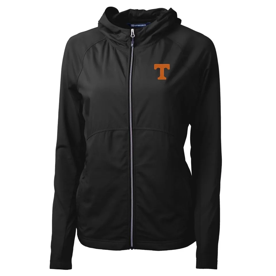 Glossy Women's Cutter & Buck Black Tennessee Volunteers Adapt Eco Knit Full-Zip Jacket