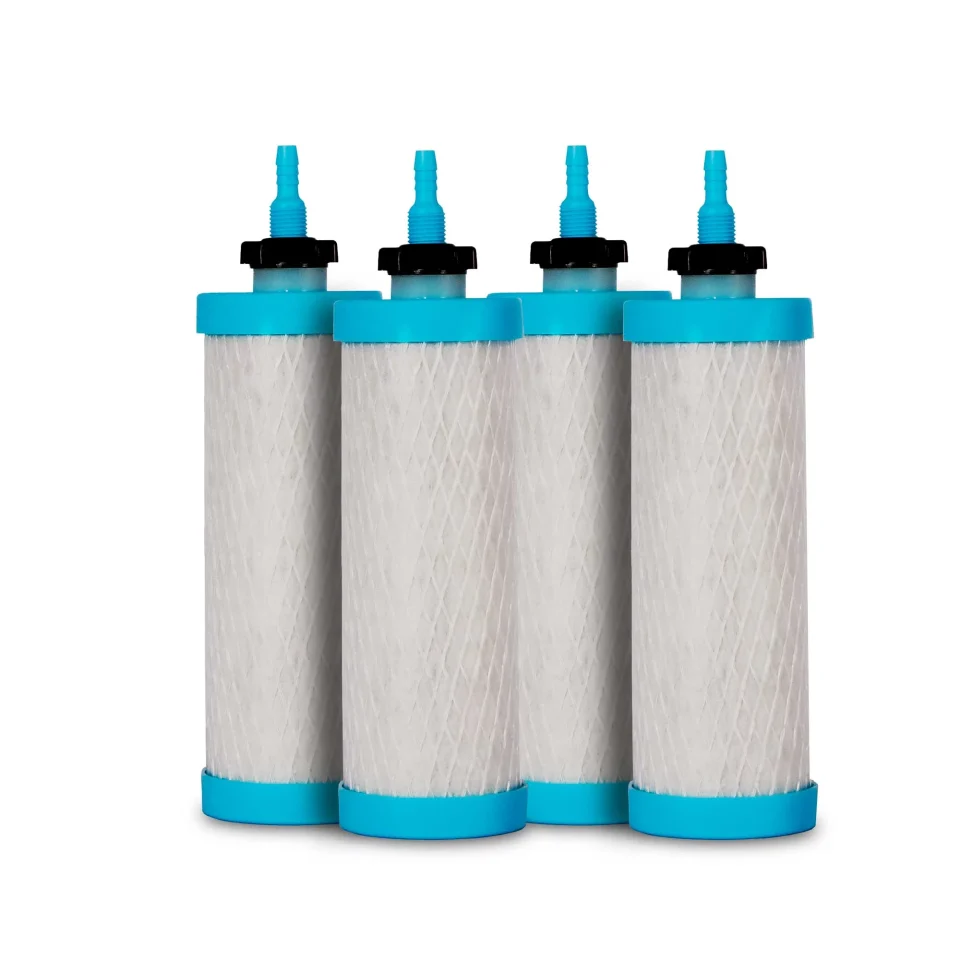 Supreme Sagan Life DuraFlo Replacement Filter for AquaBrick Water Purification System, Removes Bacteria, Virus, Protozoan, Lead, Purifies Tap Water; Works With Gravity Fed Water Filters - FILTER ONLY, 4PK