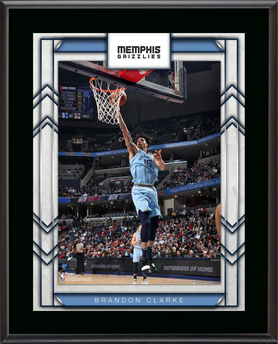 Frosted Leak-Proof Brandon Clarke Memphis Grizzlies 10.5 x 13 Sublimated Player Plaque