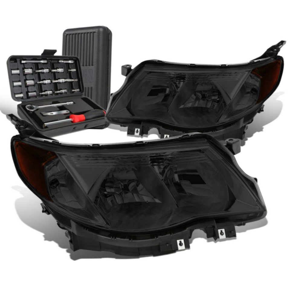 Select 2009-2013 Subaru ester Smoked Amber Signal Headlight Head Lamps+Tool Box