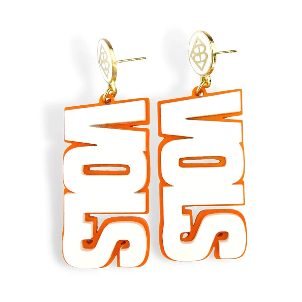Supreme Wooden Brianna Cannon Tennessee Volunteers Large Word Earrings