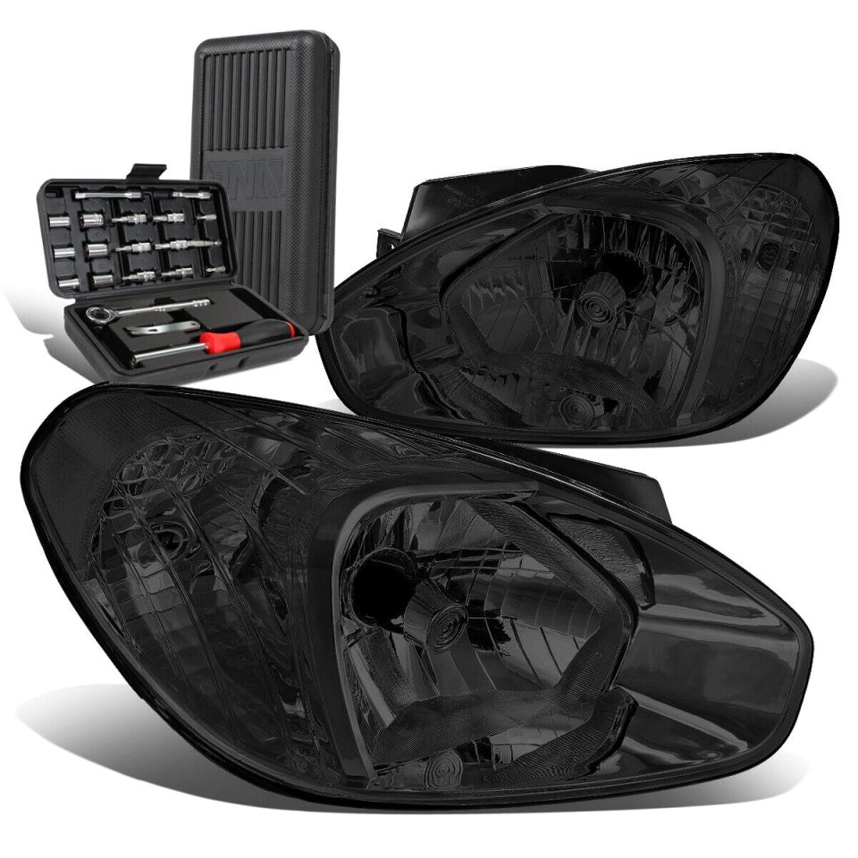 Bamboo Cast Iron 2007-2014 Accent Front Bumper Smoked Clear Side Headlight Headlamp+Tool Box