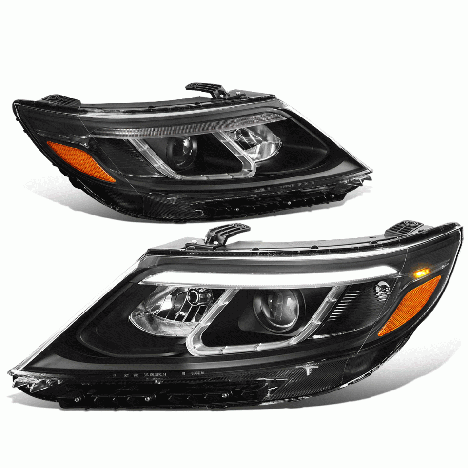 Top-Rated 2014-2015 Sorento EX SX LED DRL Light Bar Black Amber Projector Headlights