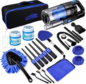 Pure NIKCOSMK Car Cleaning Kit. 17pcs Car Detailing Kit Interior Cleaner. Car Interior Cleaning Kit with Handheld Car Vacuum. Car Detailing Brushes