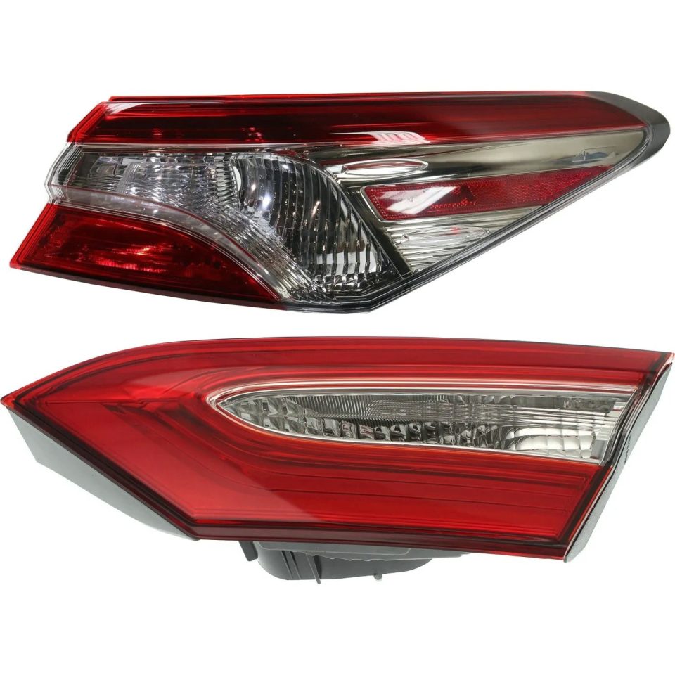 Natural Cleaning Tail Lights For 2018-2019 Toyota Camry Left and Right Side Inner Outer Halogen
