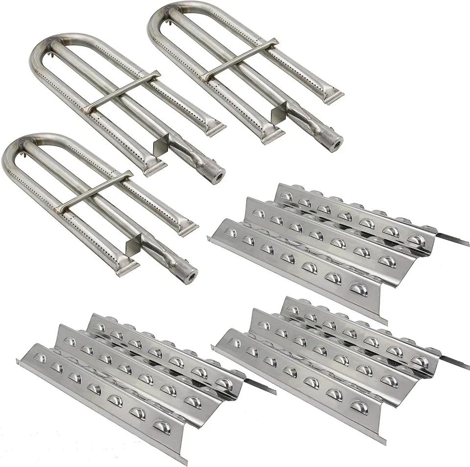 Select Long-Lasting Grisun Replacement Stainless Steel Parts for Perfect Flame 3019L, Perfect Flame 3019LNG Gas Grill Models Stainless Steel Replacement Grill Burner & Heat Plate Repair Kit