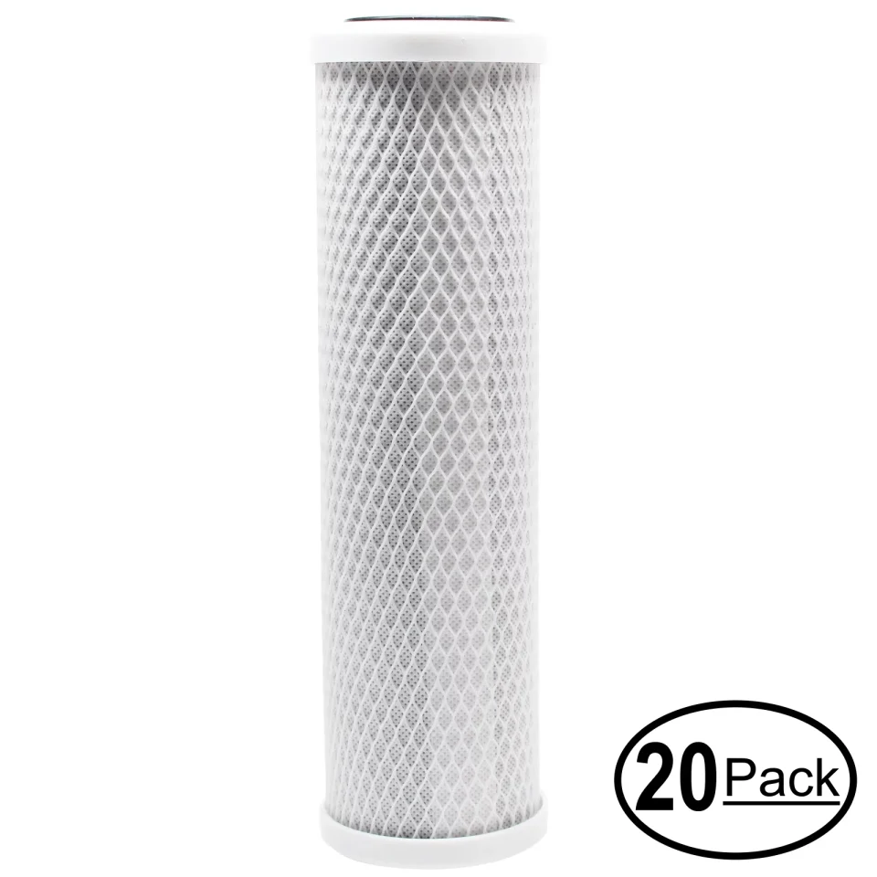 Pure 20-Pack Replacement for PurePro FS301 Activated Carbon Block Filter - Universal 10 inch Filter for PurePro Aquarium RO System - Denali Pure Brand
