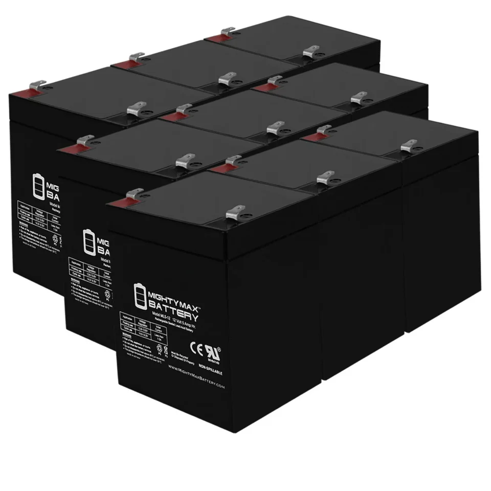 Space-Saving 12V 5AH SLA Battery Replaces Suncast Hose Reel PW100, PWC150 - 9 Pack
