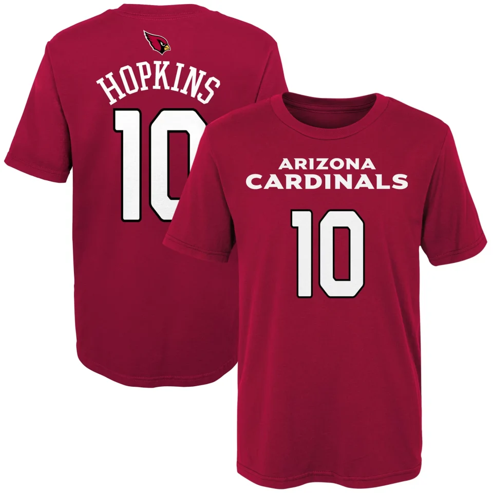 Stainless Steel Easy-Clean Youth DeAndre Hopkins Cardinal Arizona Cardinals Mainliner Player Name & Number T-Shirt