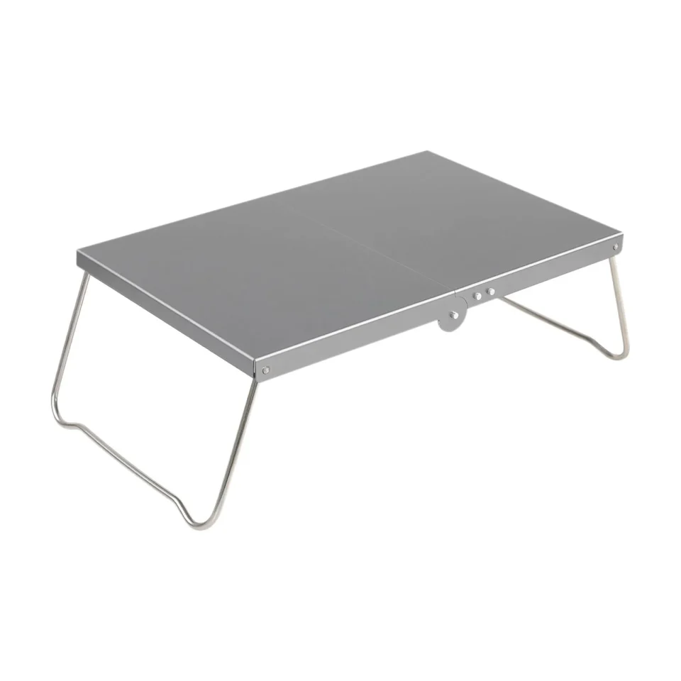 Polished figatia Camping Folding Table Camping Furniture Aluminum Alloy for BBQ Travel Picnic Grey