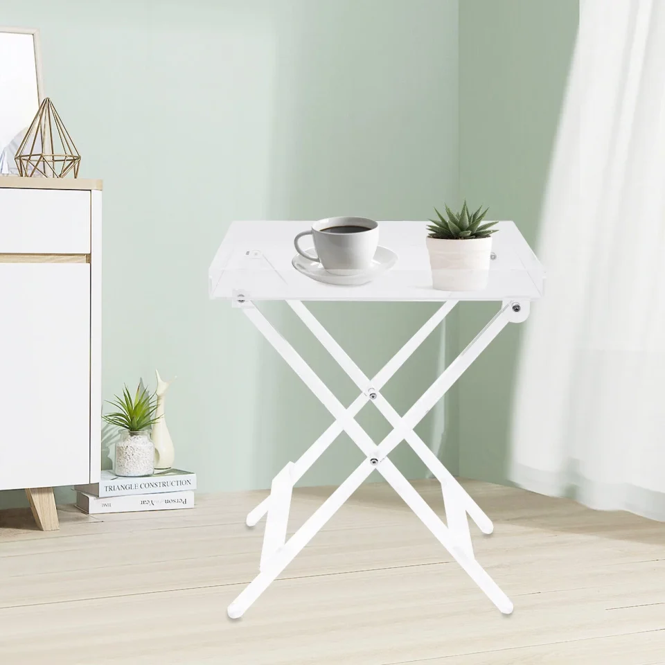 Stainless Steel Gift-Ready Oukaning Sd&Zc Clear Plastic Acrylic Folding Table 11.81X18.90X23.62 Inches