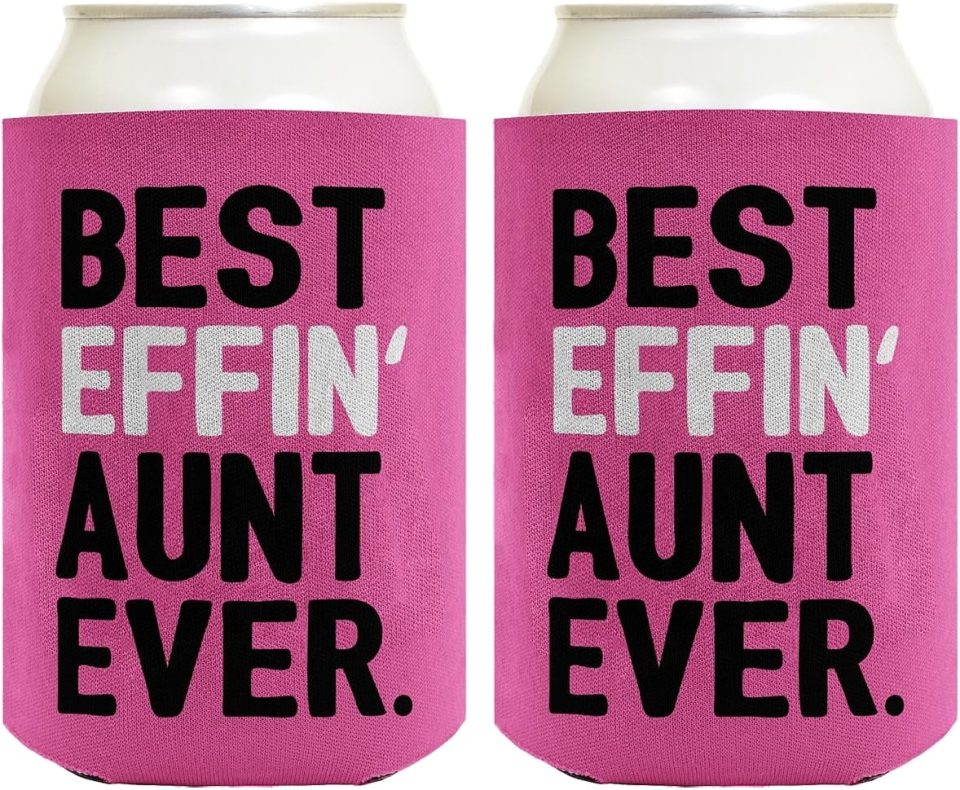 Matte Best Aunt Gifts Best Effin' Aunt Ever Funny Cool Aunt Gifts For Women 2 Pack Can Coolie Drink Coolers Coolies